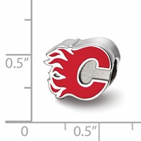 Sterling Silver Nhl LogoArt Calgary Flames Letter C Enameled Bead view 3