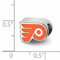 Sterling Silver Nhl LogoArt Philadelphia Flyers Winged P Enameled Logo Bead view 3