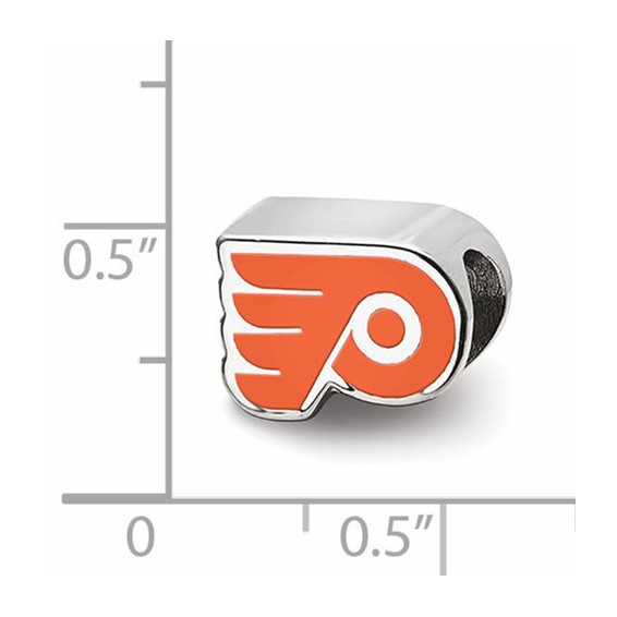 Sterling Silver NHL LogoArt Philadelphia Flyers Winged P Enameled Logo Bead