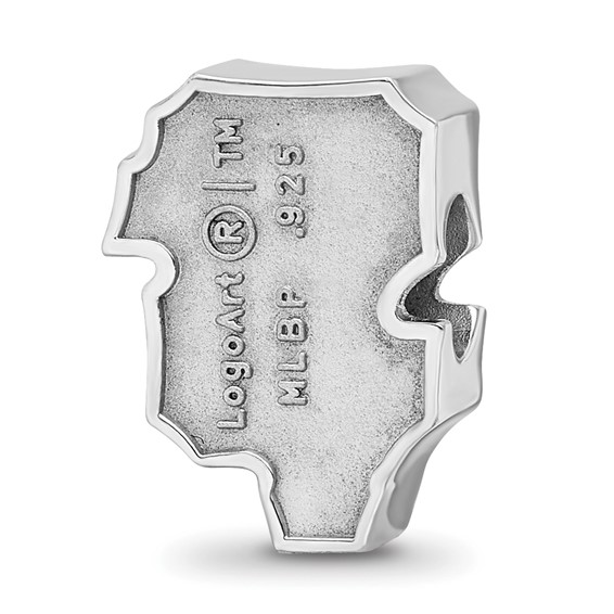 Sterling Silver Rhodium Plated Major League Baseball LogoArt San Francisco Giants S-F Enamel Bead