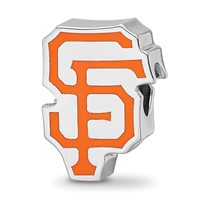 Sterling Silver Rhodium Plated Major League Baseball LogoArt San Francisco Giants S-f Enamel Bead view 1
