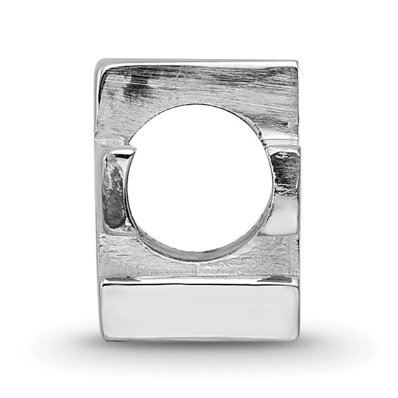 Sterling Silver Rhodium-plated LogoArt Georgia Institute of Technology G-T Enameled Bead