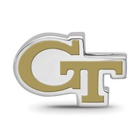 Sterling Silver Rhodium-plated LogoArt Georgia Institute of Technology G-t Enameled Bead view 4