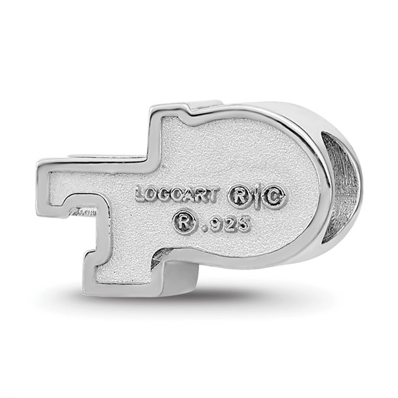 Sterling Silver Rhodium-plated LogoArt Georgia Institute of Technology G-T Enameled Bead