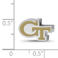 Sterling Silver Rhodium-plated LogoArt Georgia Institute of Technology G-t Enameled Bead view 3
