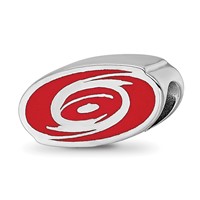 Sterling Silver Nhl LogoArt Carolina Hurricanes Enameled Logo Bead view 1