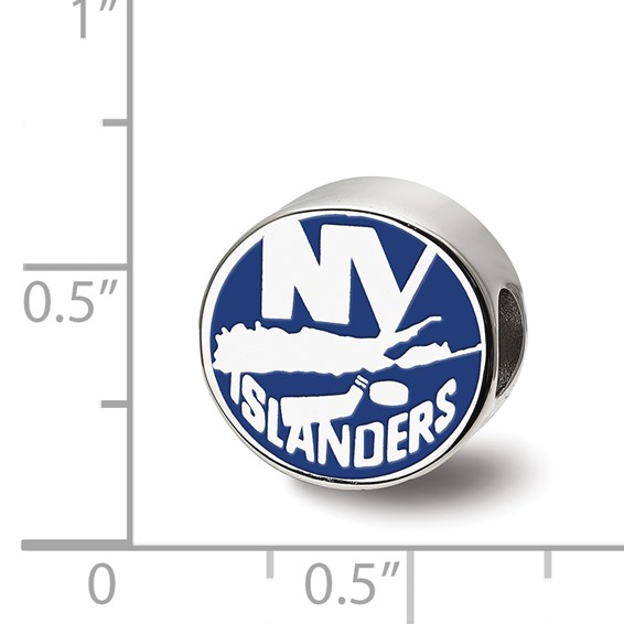 Sterling Silver NHL LogoArt New York Islanders Enameled Logo Bead
