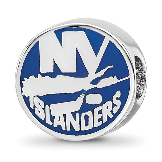 Sterling Silver NHL LogoArt New York Islanders Enameled Logo Bead