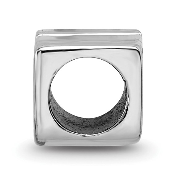 Sterling Silver Rhodium-plated LogoArt Louisiana State University L-S-U Enameled Bead