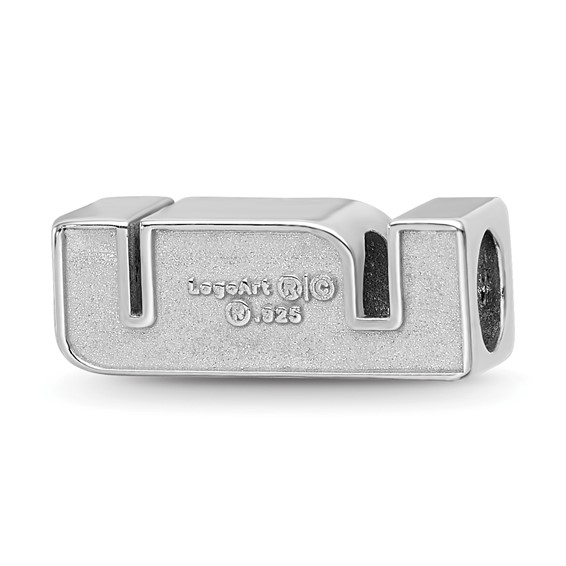 Sterling Silver Rhodium-plated LogoArt Louisiana State University L-S-U Enameled Bead