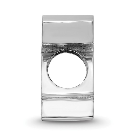 Sterling Silver Rhodium-plated LogoArt Michigan State University Spartan Enameled Logo Bead