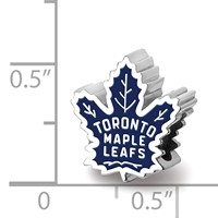 Sterling Silver Rhodium-plated Nhl LogoArt Toronto Maple Leafs Enameled Bead view 3
