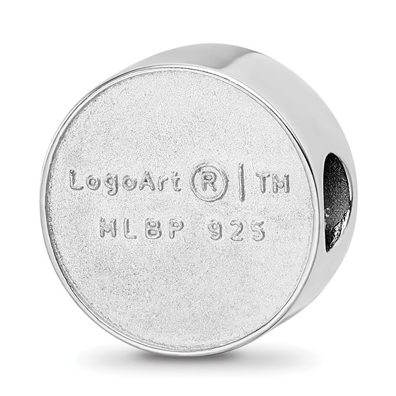 Sterling Silver Rhodium Plated Major League Baseball LogoArt Seattle Mariners Enameled Bead