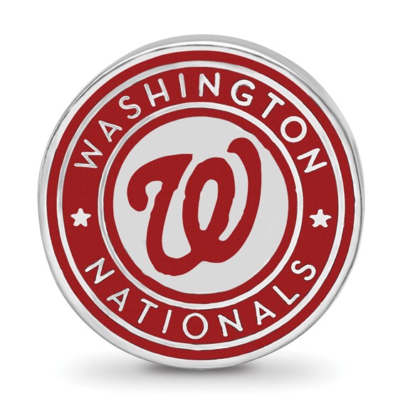 SS/Rh-p Major League Baseball LogoArt Washington Nationals Enamel Bead