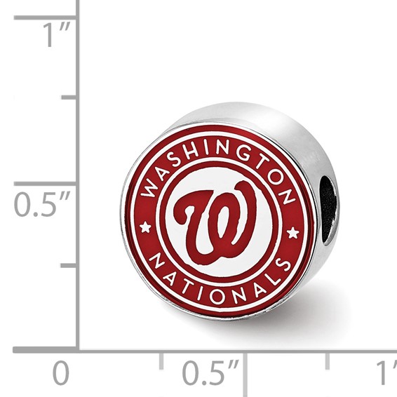 SS/Rh-p Major League Baseball LogoArt Washington Nationals Enamel Bead