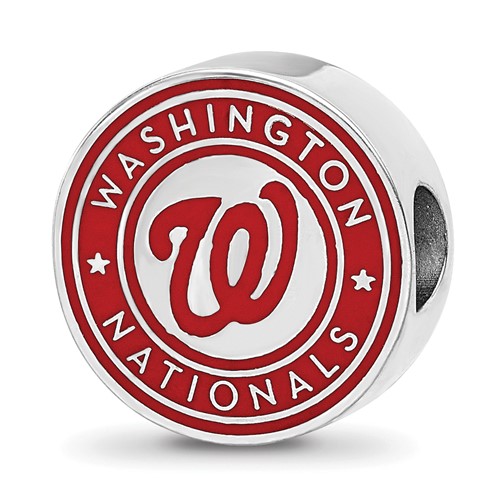 SS Rh-p Major League Baseball LogoArt Washington Nationals Enamel Bead
