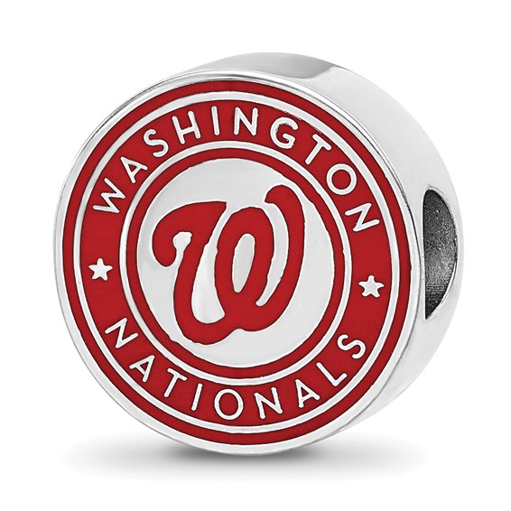 SS/Rh-p Major League Baseball LogoArt Washington Nationals Enamel Bead