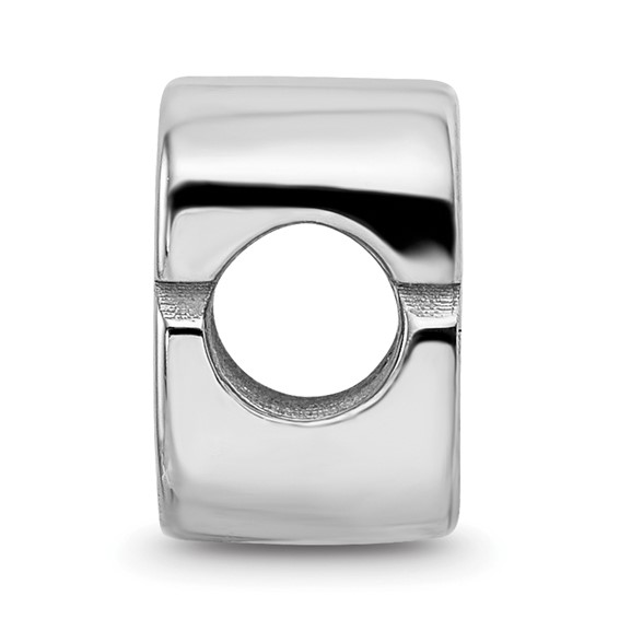 Sterling Silver Rhodium-plated LogoArt North Carolina State University N-C-S Enameled Logo Bead