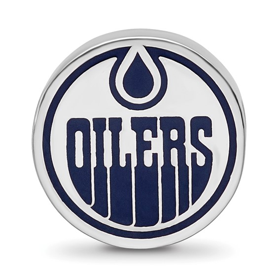 Sterling Silver NHL LogoArt Edmonton Oilers Enameled Logo Bead