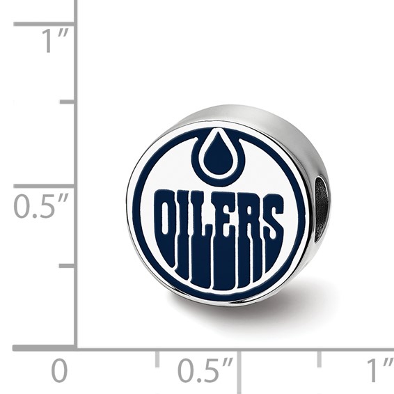 Sterling Silver NHL LogoArt Edmonton Oilers Enameled Logo Bead