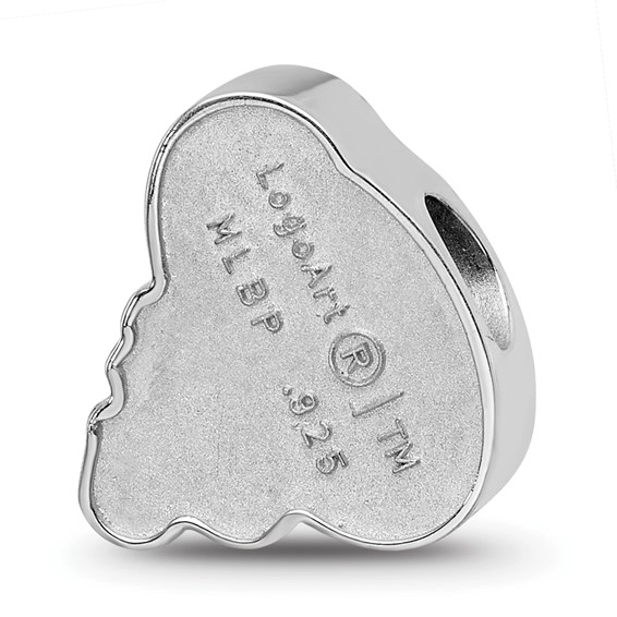 Sterling Silver Rhodium Plated Major League Baseball LogoArt Baltimore Orioles Enameled Bead