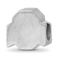 Sterling Silver Rhodium-plated LogoArt the Ohio State University Enameled Extruded Logo Bead view 5