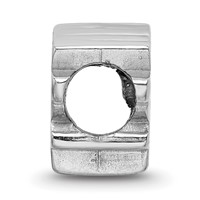Sterling Silver Rhodium-plated Nhl LogoArt Pittsburgh Penguins Logo Enameled Bead view 2