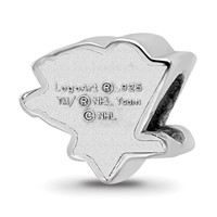 Sterling Silver Rhodium-plated Nhl LogoArt Pittsburgh Penguins Logo Enameled Bead view 5