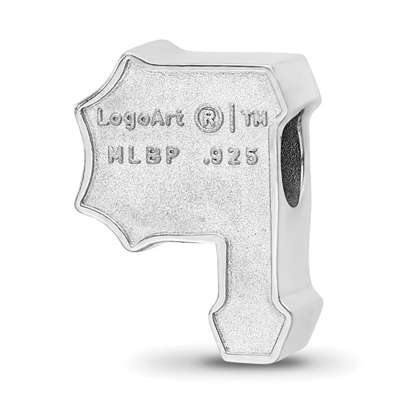 Sterling Silver Rhodium Plated Major League Baseball LogoArt Pittsburgh Pirates Enameled Bead