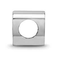 Sterling Silver Rhodium-plated LogoArt Purdue University Letter P Enameled Logo Bead view 2