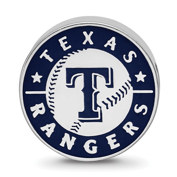 SS/Rh-p Major League Baseball LogoArt Texas Rangers Enameled Bead