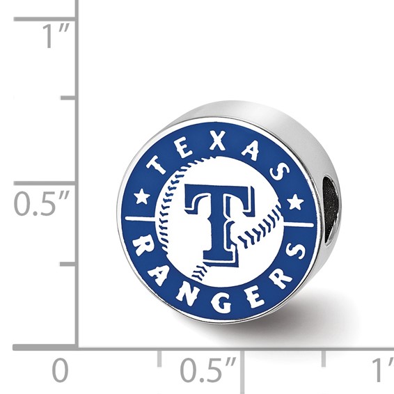 SS/Rh-p Major League Baseball LogoArt Texas Rangers Enameled Bead