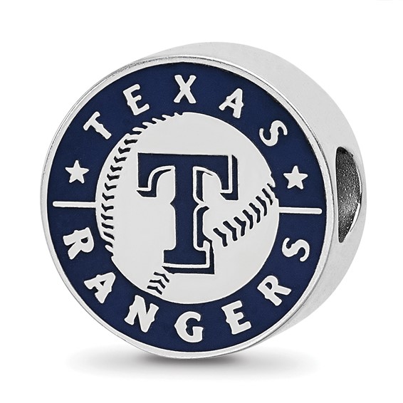 SS/Rh-p Major League Baseball LogoArt Texas Rangers Enameled Bead