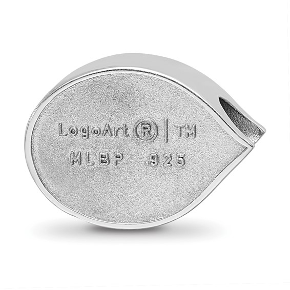 Sterling Silver Rhodium Plated Major League Baseball LogoArt Cincinnati Reds Enameled Bead