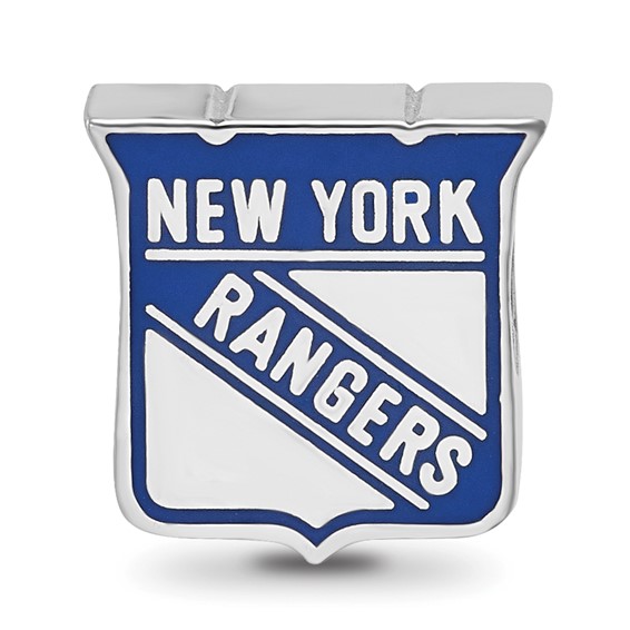 Sterling Silver NHL LogoArt New York Rangers Enameled Logo Bead