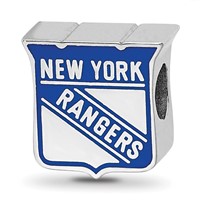 Sterling Silver Nhl LogoArt New York Rangers Enameled Logo Bead view 1