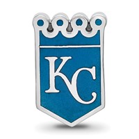 Sterling Silver Rhodium Plated Major League Baseball LogoArt Kansas City Royals Enamel Bead view 4