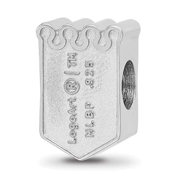 Sterling Silver Rhodium Plated Major League Baseball LogoArt Kansas City Royals Enamel Bead