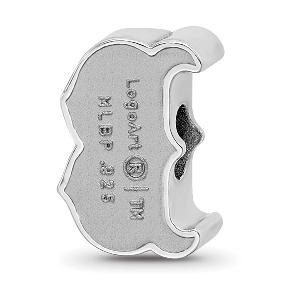 Sterling Silver Rhodium Plated Major League Baseball LogoArt Boston Red Sox Enamel Logo Bead