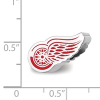 Sterling Silver Rhodium-plated Nhl LogoArt Detroit Red Wings Enameled Bead view 3