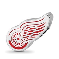 Sterling Silver Rhodium-plated Nhl LogoArt Detroit Red Wings Enameled Bead view 1