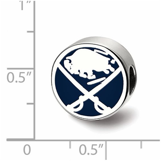 Sterling Silver NHL LogoArt Buffalo Sabres Enameled Bead