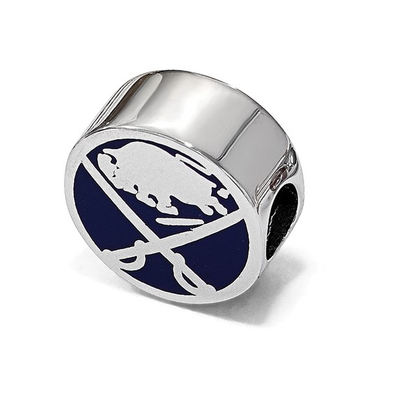 Sterling Silver NHL LogoArt Buffalo Sabres Enameled Bead