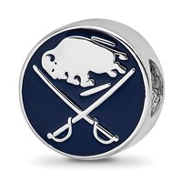 Sterling Silver Nhl LogoArt Buffalo Sabres Enameled Bead view 1