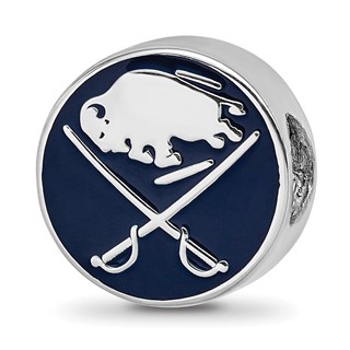 Sterling Silver NHL LogoArt Buffalo Sabres Enameled Bead