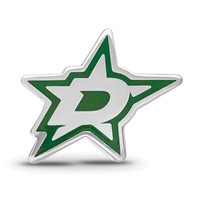 Sterling Silver Rhodium-plated Nhl LogoArt Dallas Stars Enameled Bead view 3