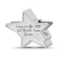 Sterling Silver Rhodium-plated Nhl LogoArt Dallas Stars Enameled Bead view 4