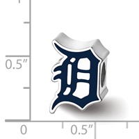 Sterling Silver Rhodium Plated Major League Baseball LogoArt Detroit Tigers Enamel Bead view 3