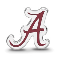 Sterling Silver Rhodium-plated LogoArt University of Alabama Letter a Enameled Bead view 4