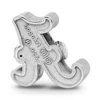 Sterling Silver Rhodium-plated LogoArt University of Alabama Letter a Enameled Bead view 5